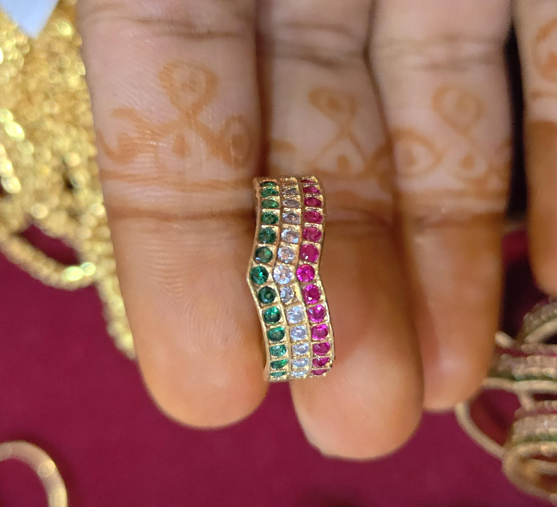 Panchaloham multi stone shape ring