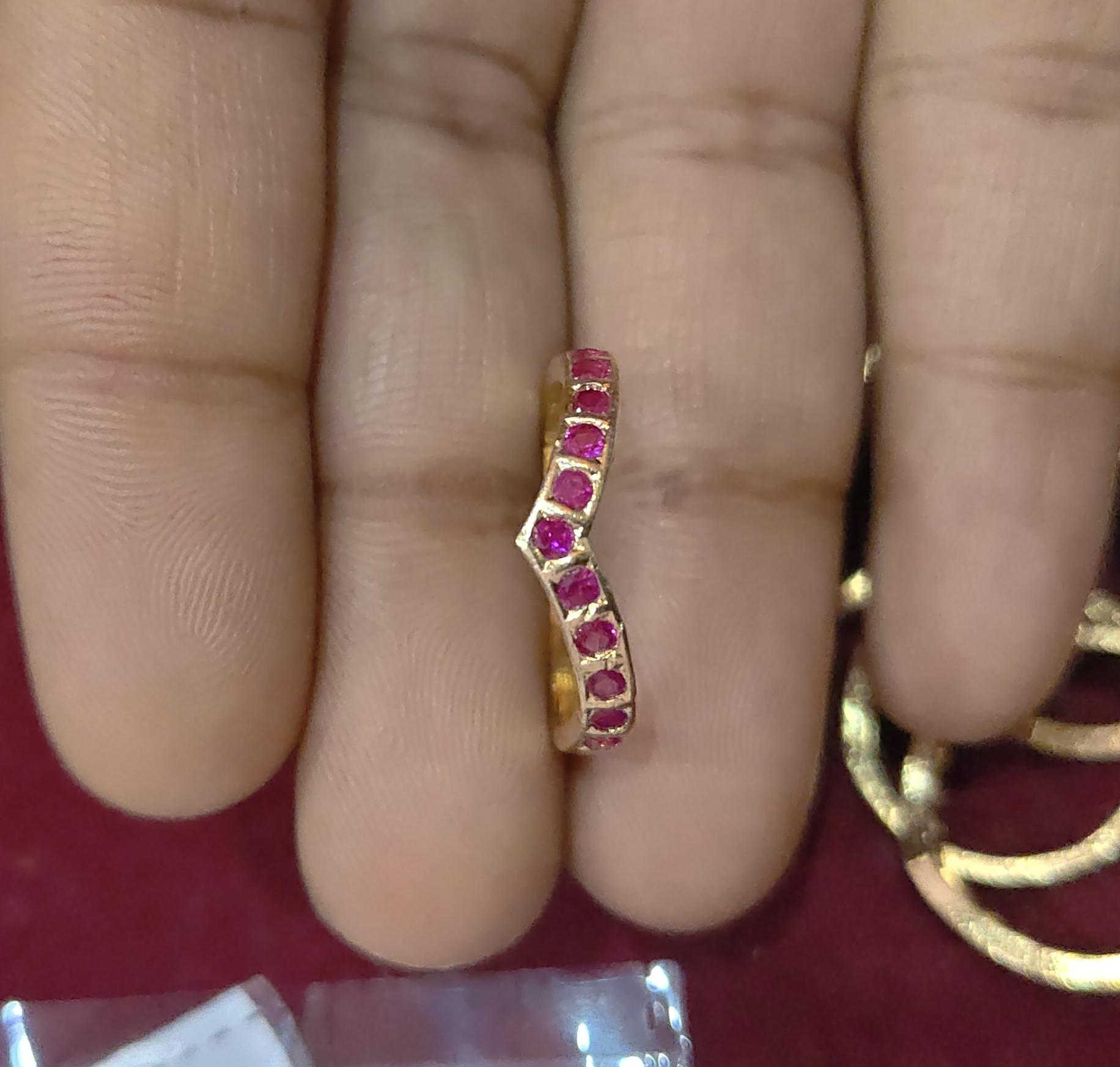 Panchaloham pink v shape rings