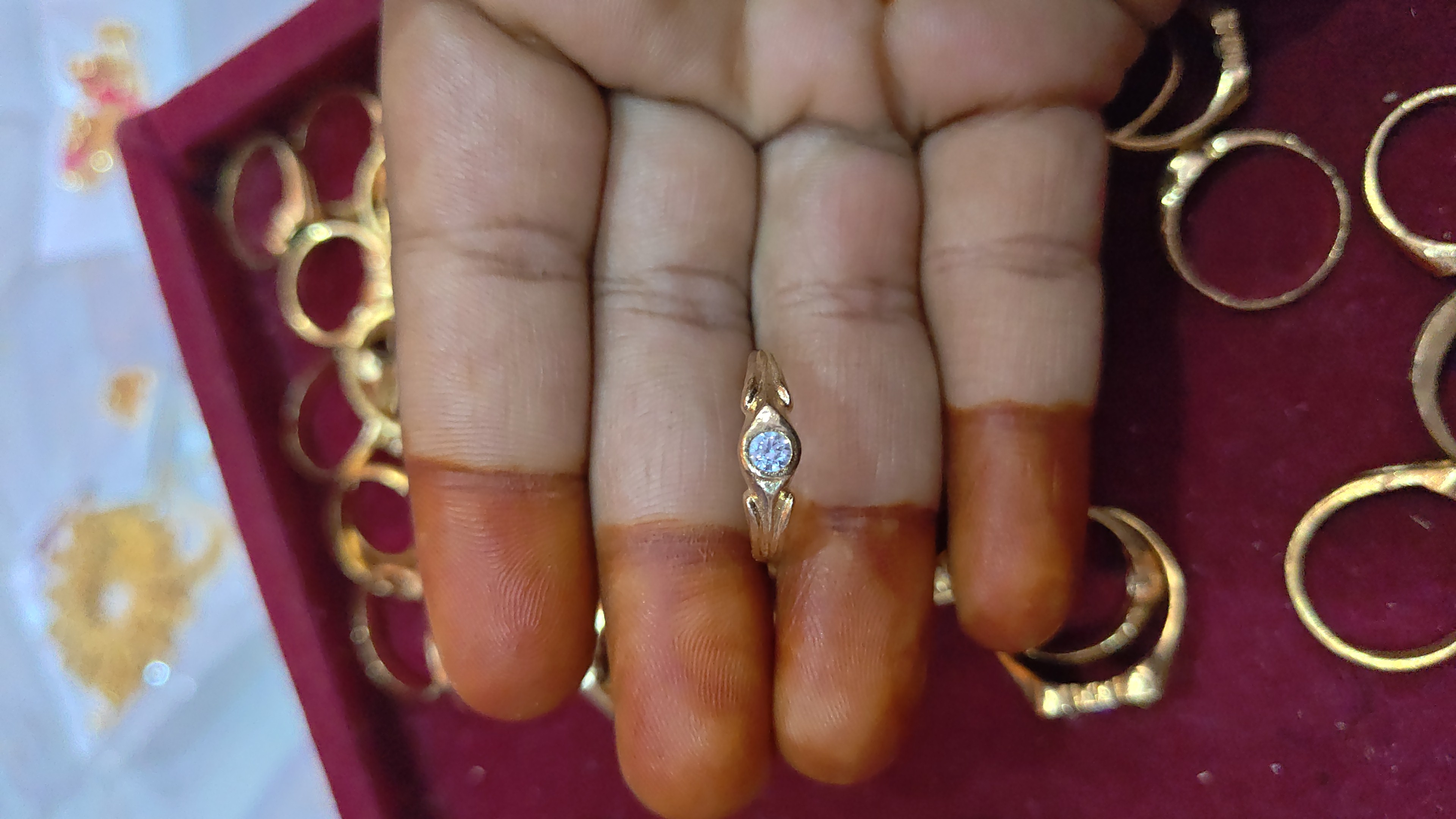 Panchaloham daimond look ring