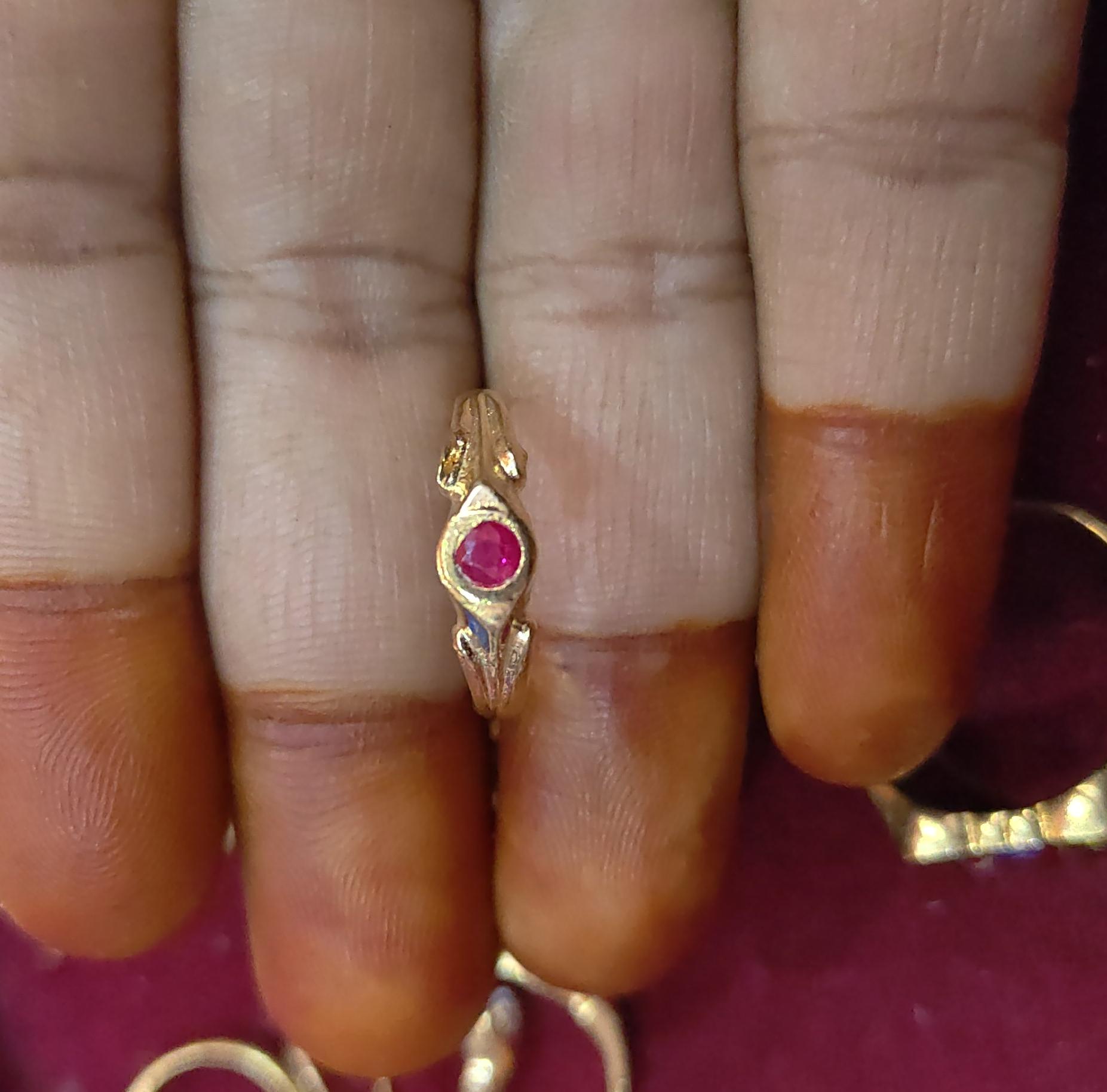 Pink stone panchaloham unpolished rings