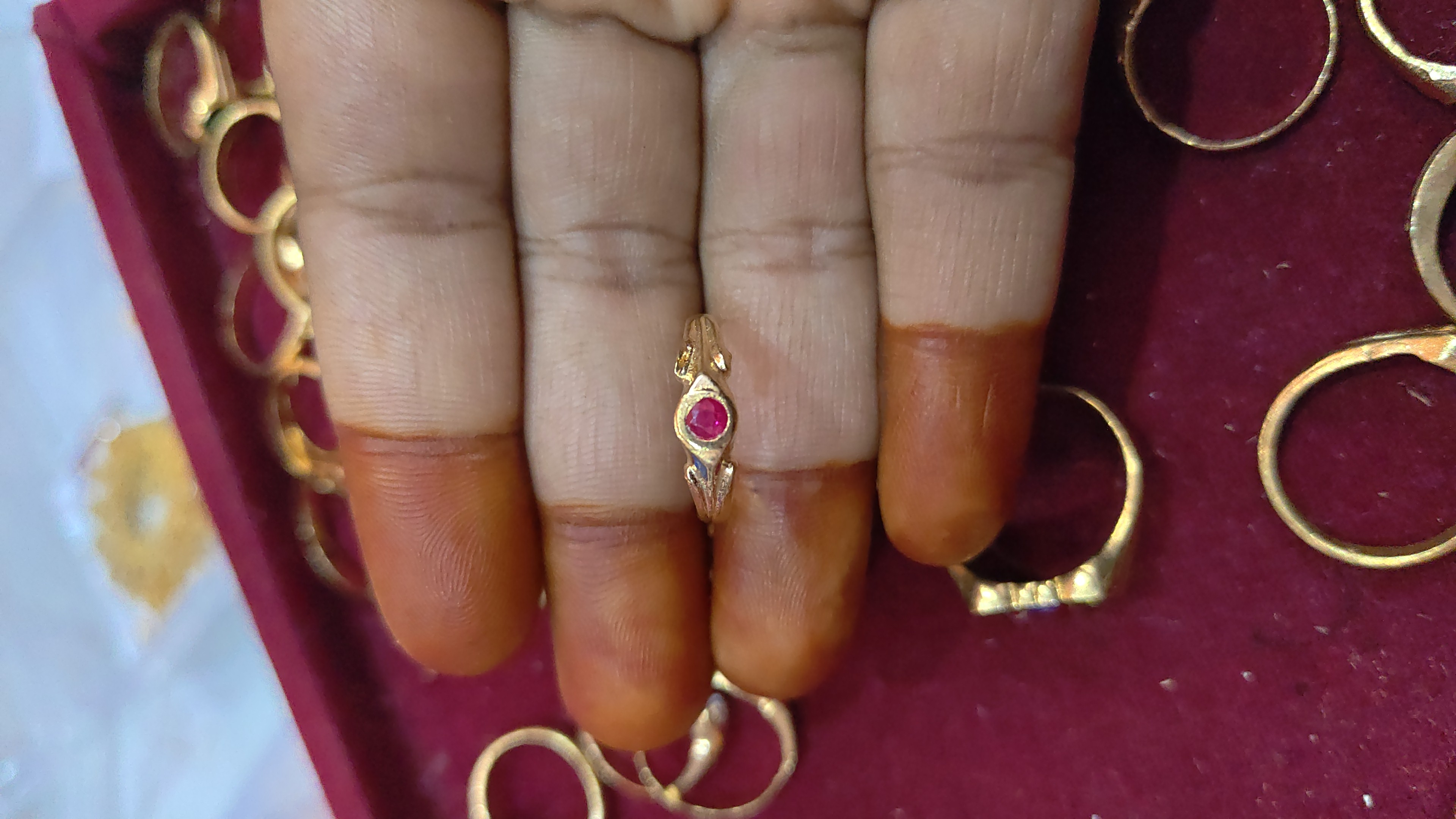 Pink stone panchaloham unpolished rings