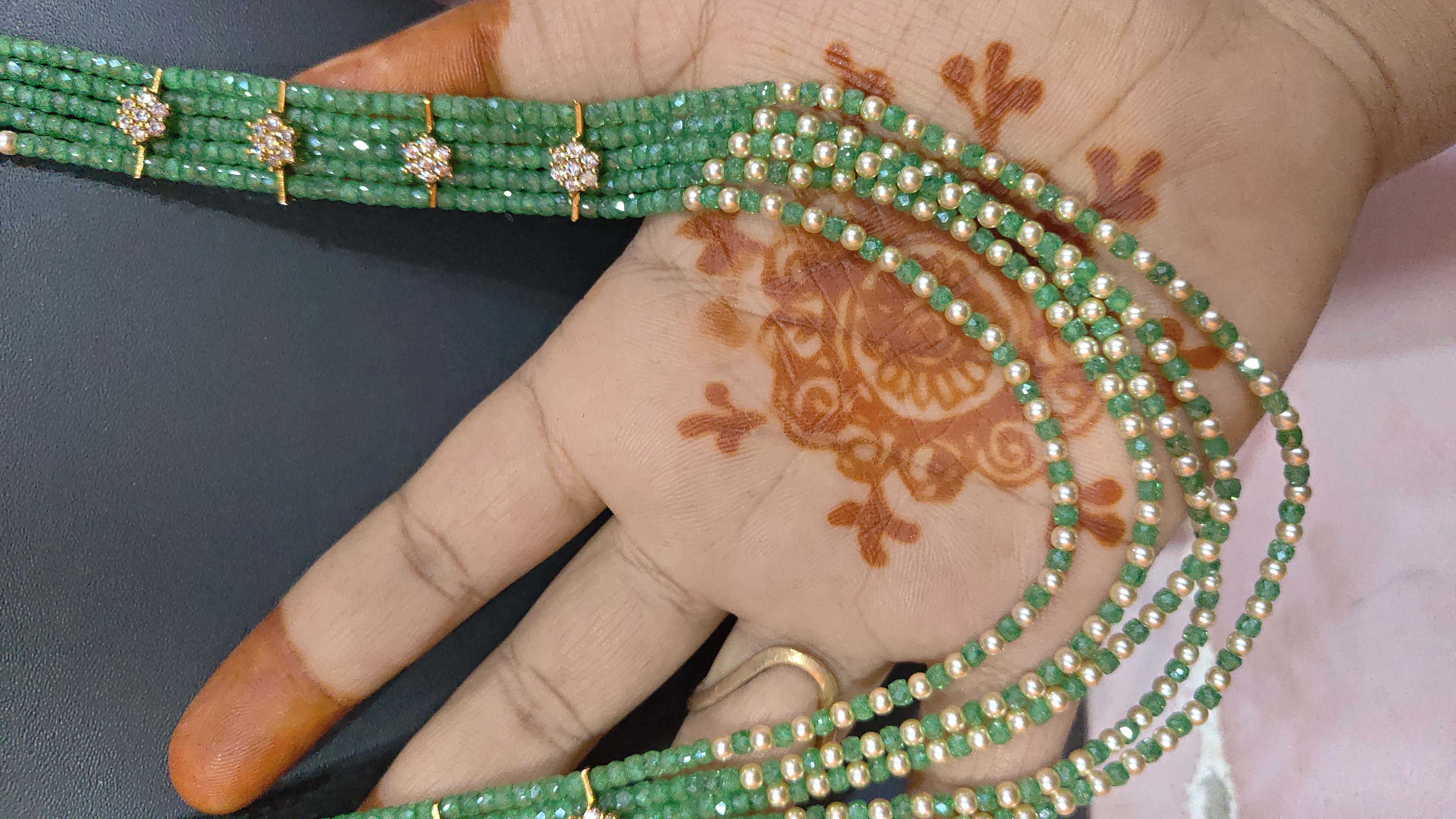 Real Swarovski pearl mala hand made