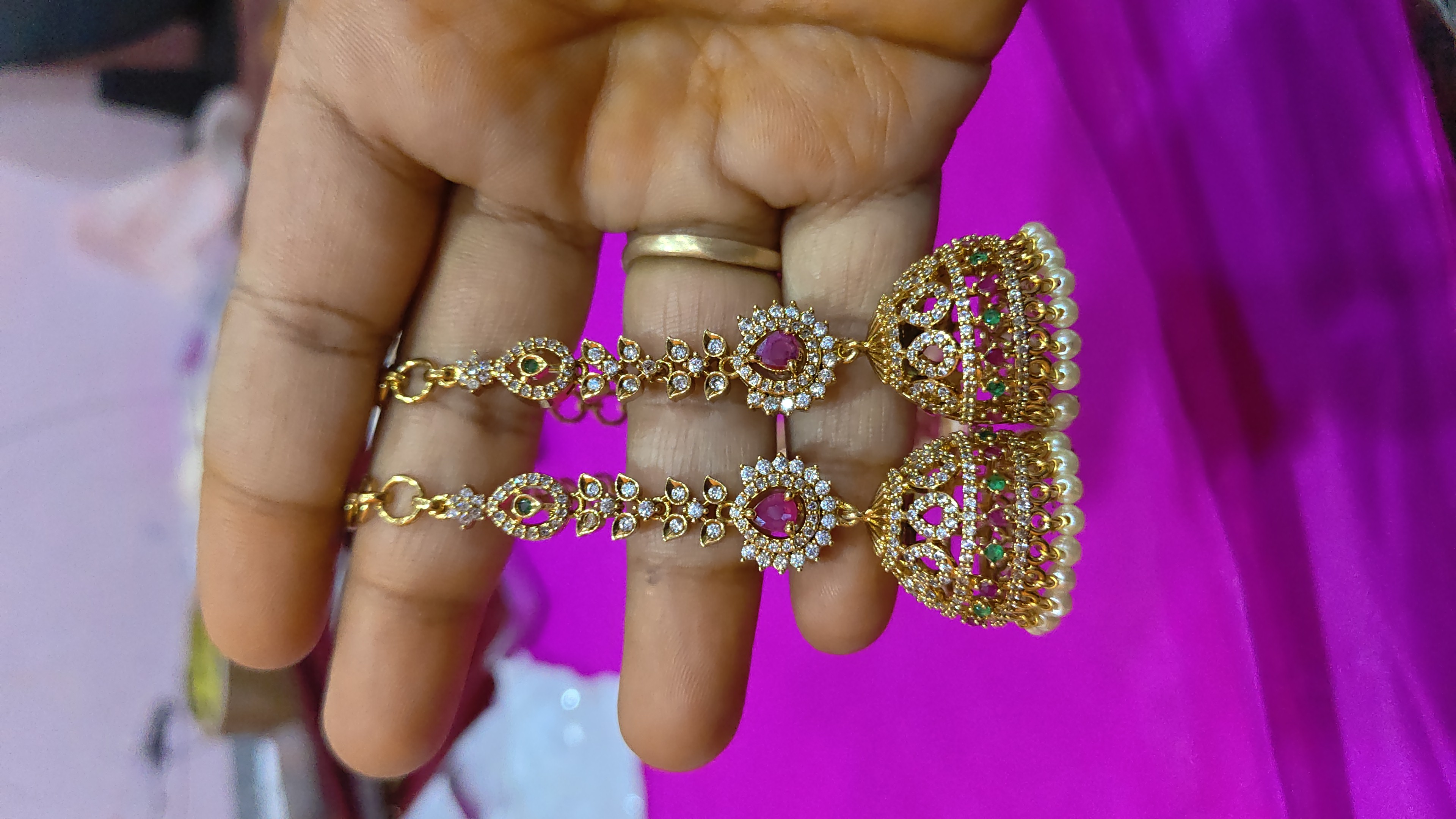 Bridal wear jumkas with matni
