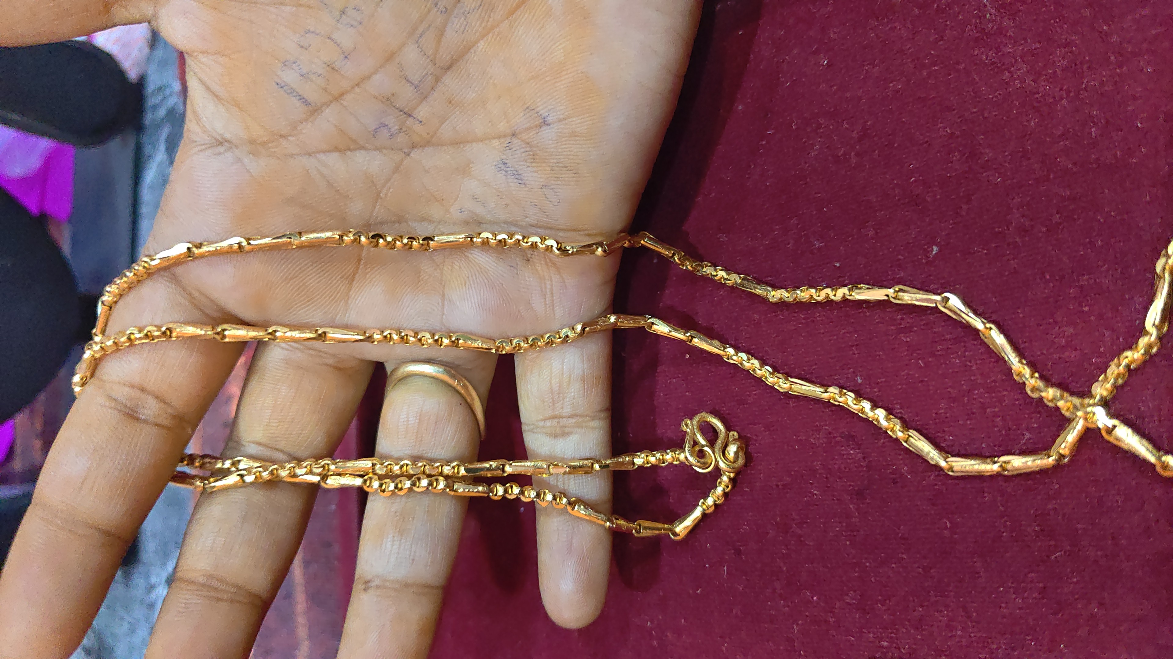 Pure panchaloham gold plated thali chain