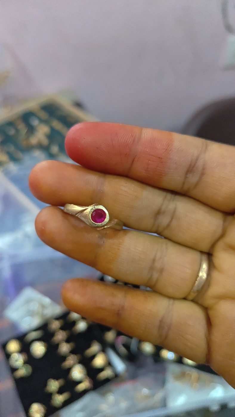Pure panchaloham pink stone ring